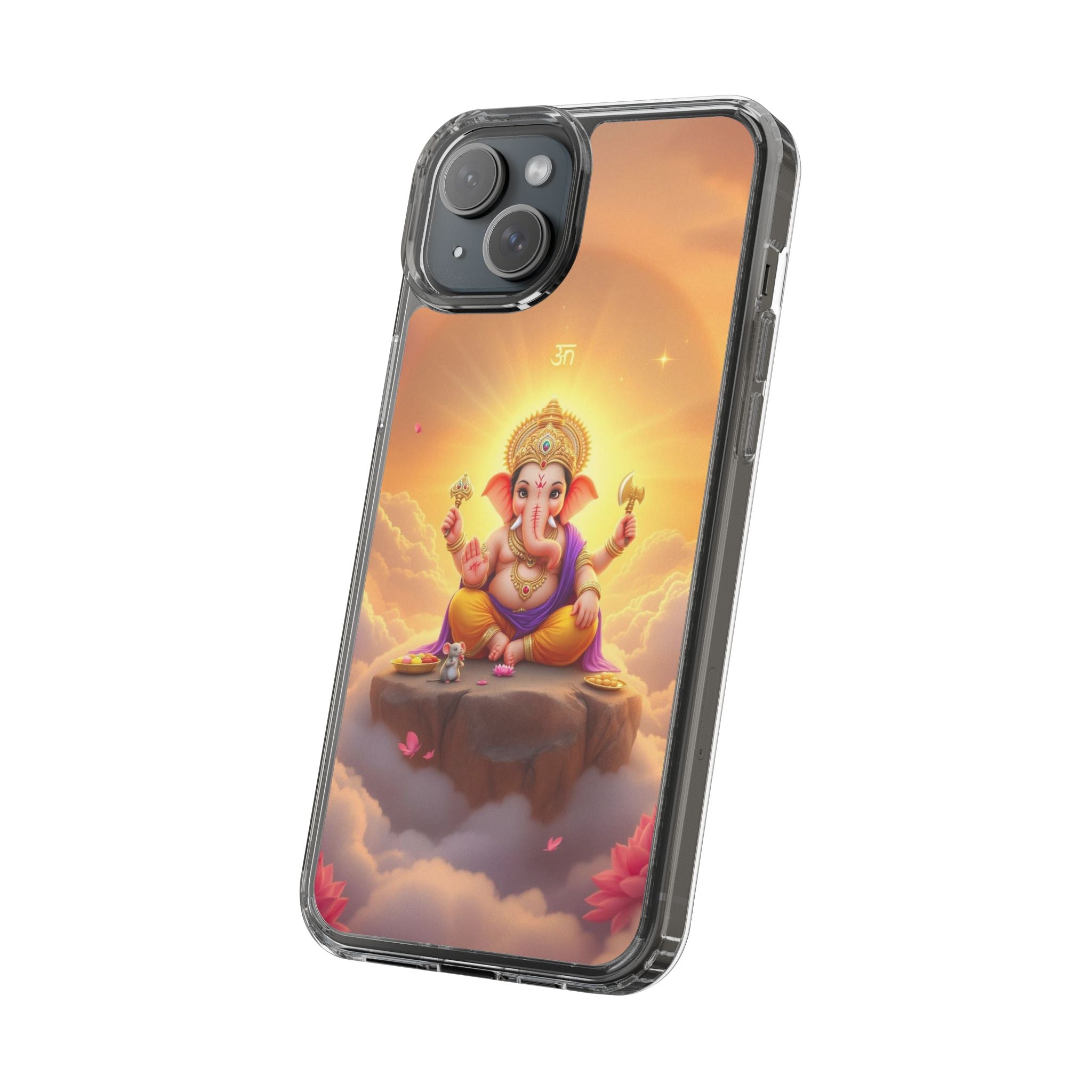 Ganesh Clear Phone Case, Spiritual iPhone Cover, Hindu God Phone Protector, Gift for Her, Boho Phone Accessories