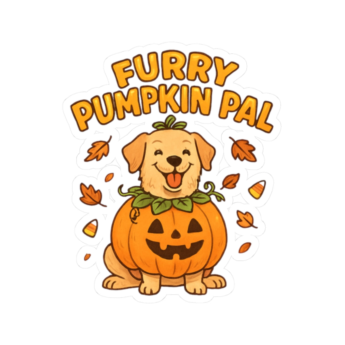 Furry Pumpkin Pal -Halloween Cut Stickers