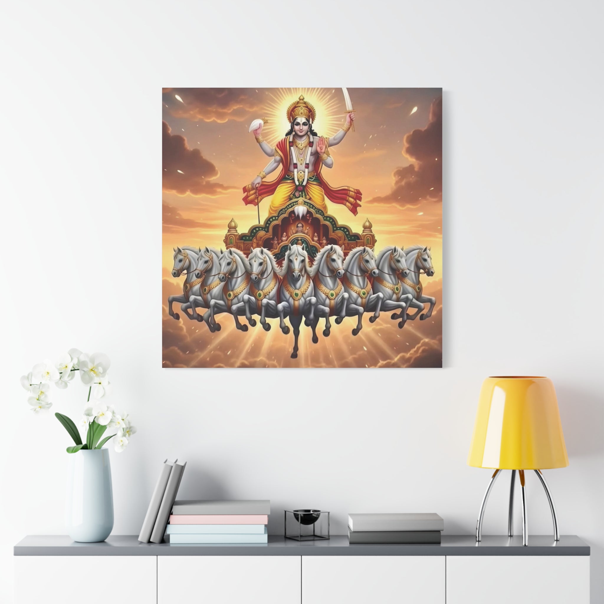 Khrisna Divine Canvas Wall Art, Home Decor, Spiritual Gift, Religious Artwork, Hindu Art