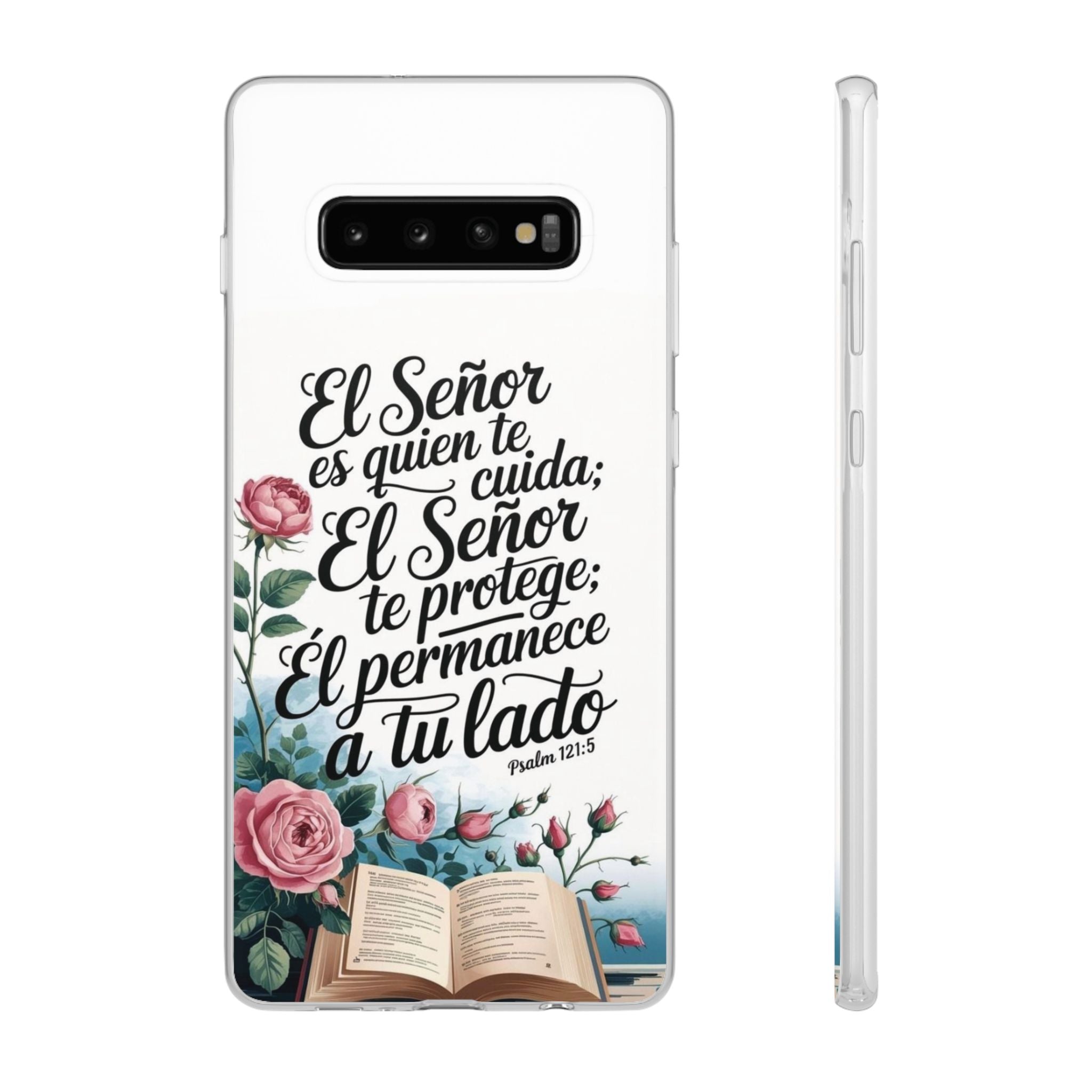 Inspirational Phone Case with Psalm 121:5 Quote, Flexi Case for Protection, Bible Verse Case, Gift for Faith Lovers, Spiritual Décor