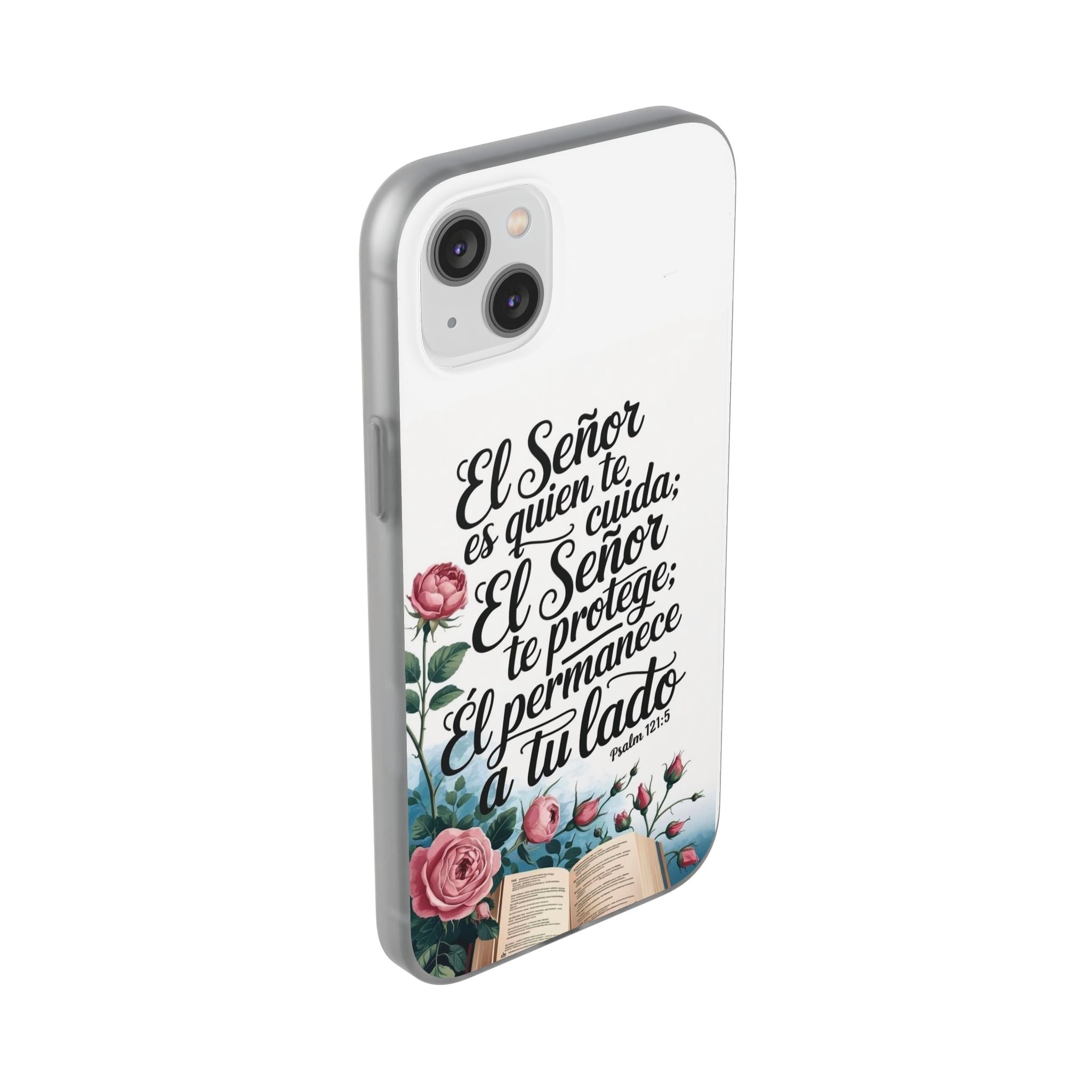 Inspirational Phone Case with Psalm 121:5 Quote, Flexi Case for Protection, Bible Verse Case, Gift for Faith Lovers, Spiritual Décor