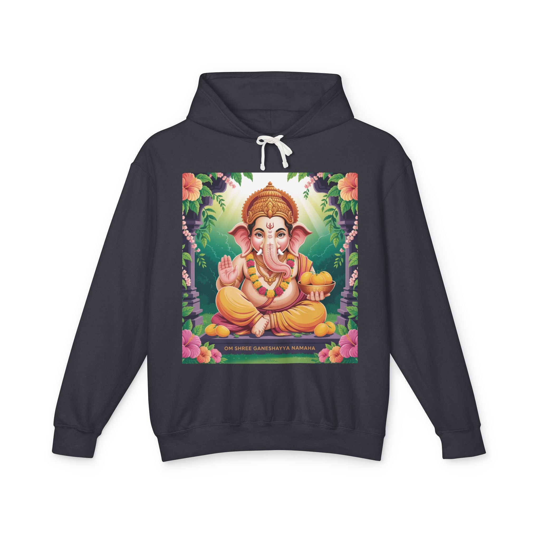Spiritual Unisex Hoodie, Inspirational Hooded Sweatshirt, Yoga Apparel, Meditation Fashion, Ganesh and Om Design