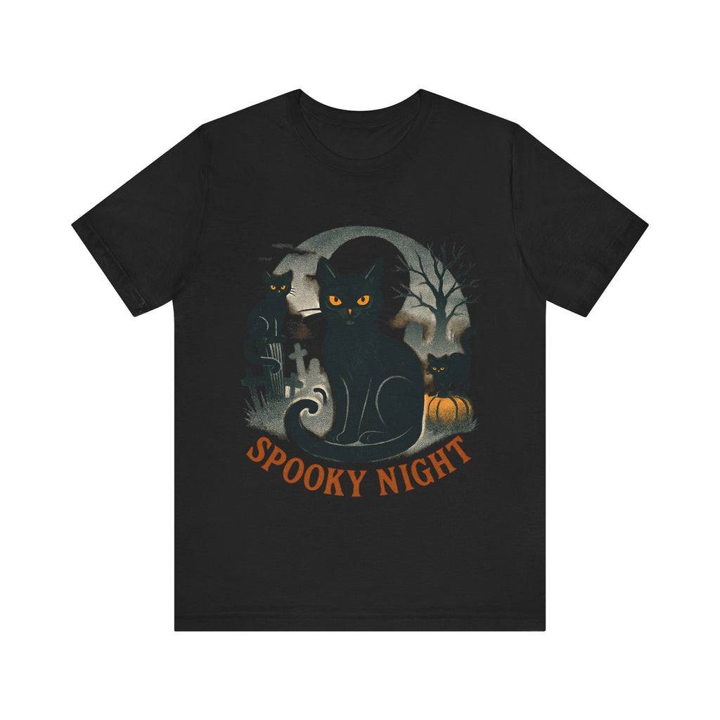 Halloween Black Cat Tee Unisex Jersey Short Sleeve Tee