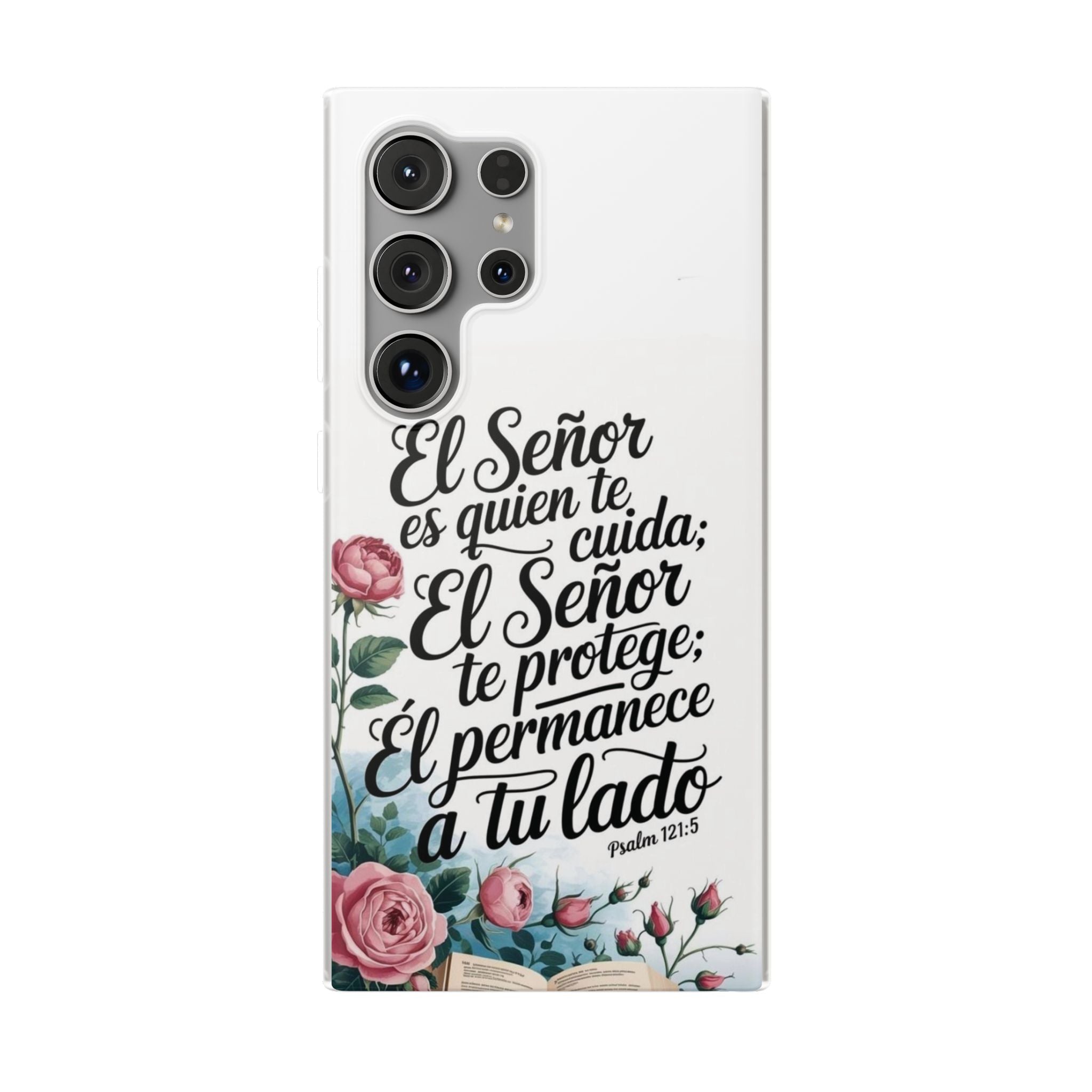 Inspirational Phone Case with Psalm 121:5 Quote, Flexi Case for Protection, Bible Verse Case, Gift for Faith Lovers, Spiritual Décor