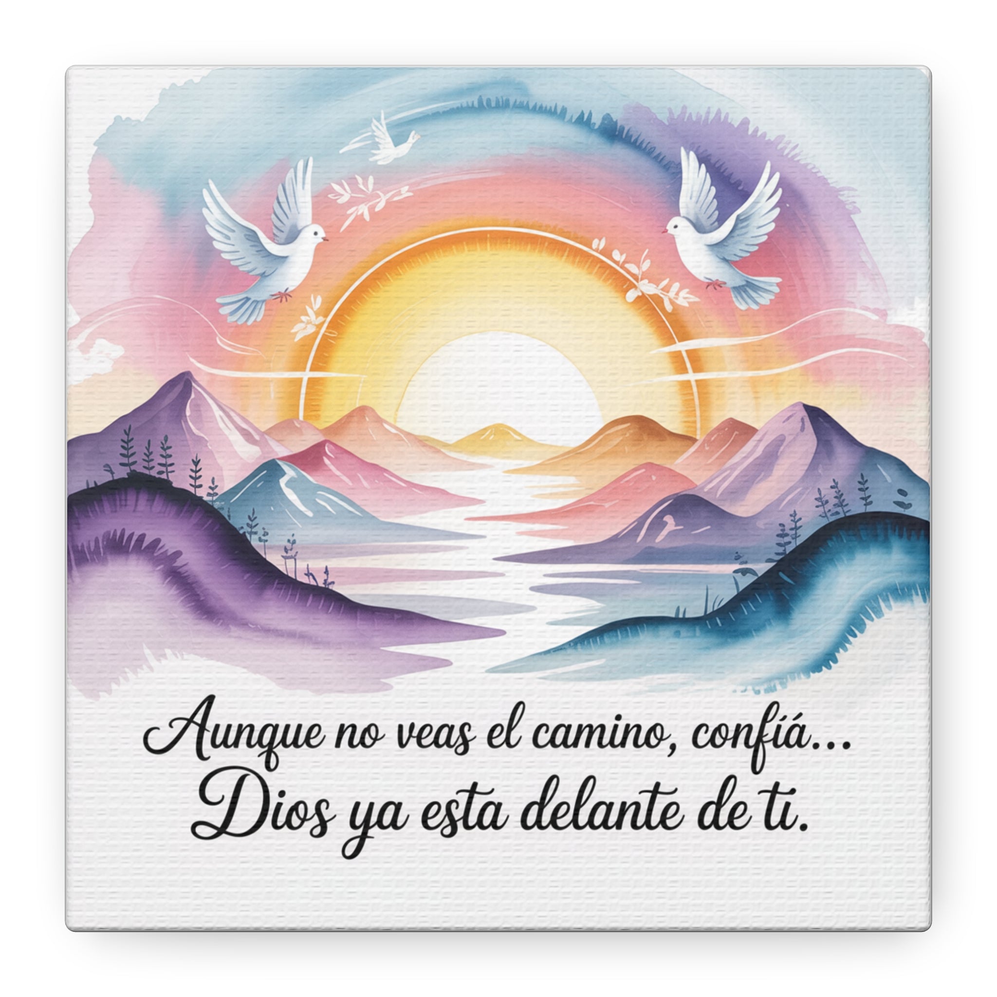 Inspirational Canvas Wall Art, Faith Motivational Decor, Colorful Nature Print, Home Office Decoration, Meaningful Gift for Friends
