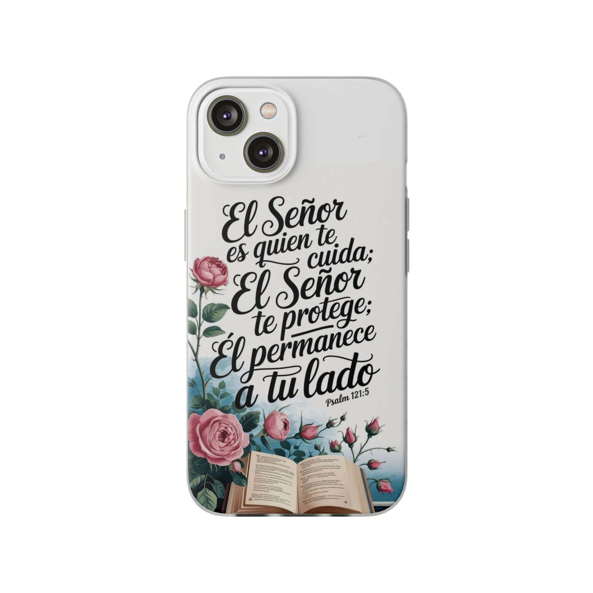Inspirational Phone Case with Psalm 121:5 Quote, Flexi Case for Protection, Bible Verse Case, Gift for Faith Lovers, Spiritual Décor