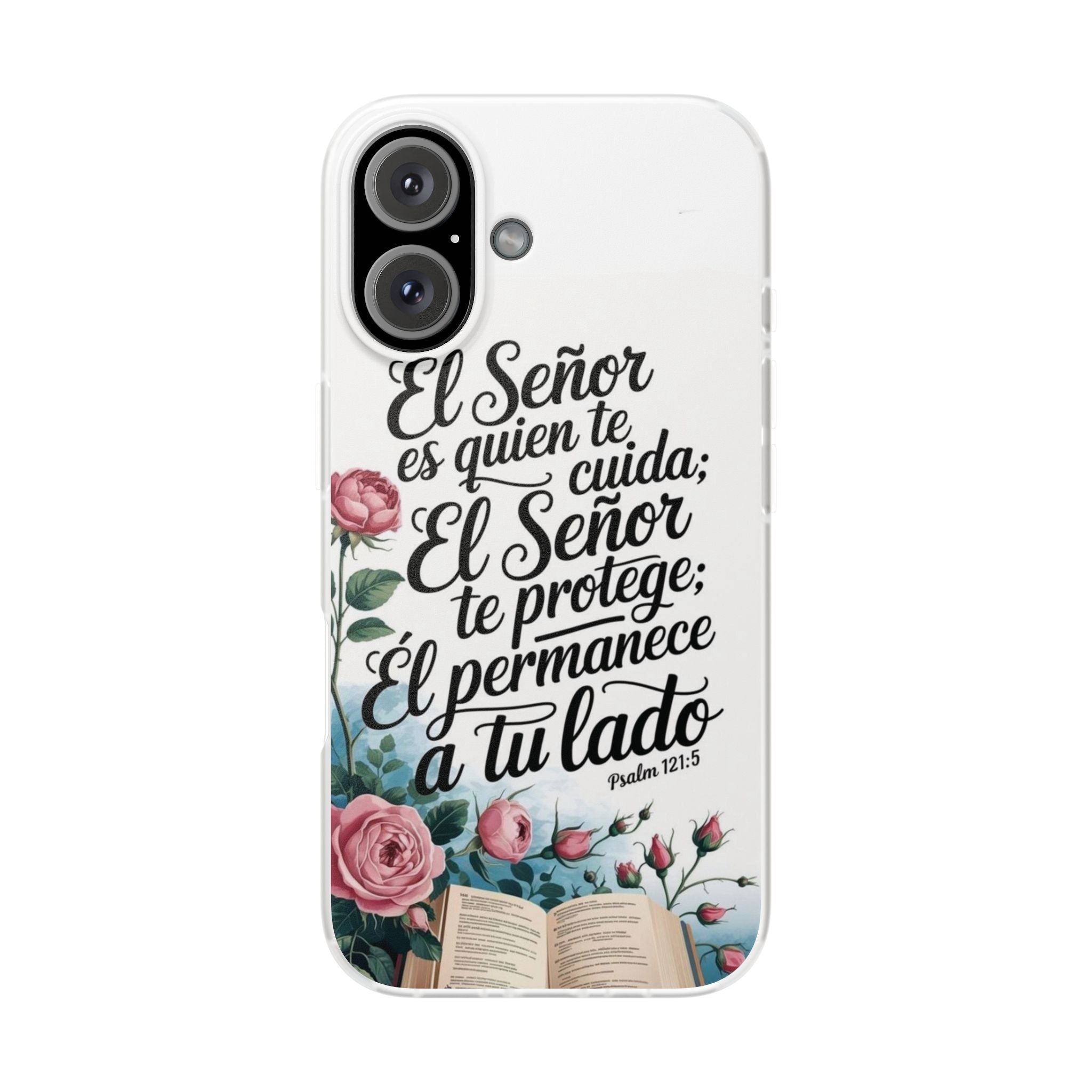 Inspirational Phone Case with Psalm 121:5 Quote, Flexi Case for Protection, Bible Verse Case, Gift for Faith Lovers, Spiritual Décor