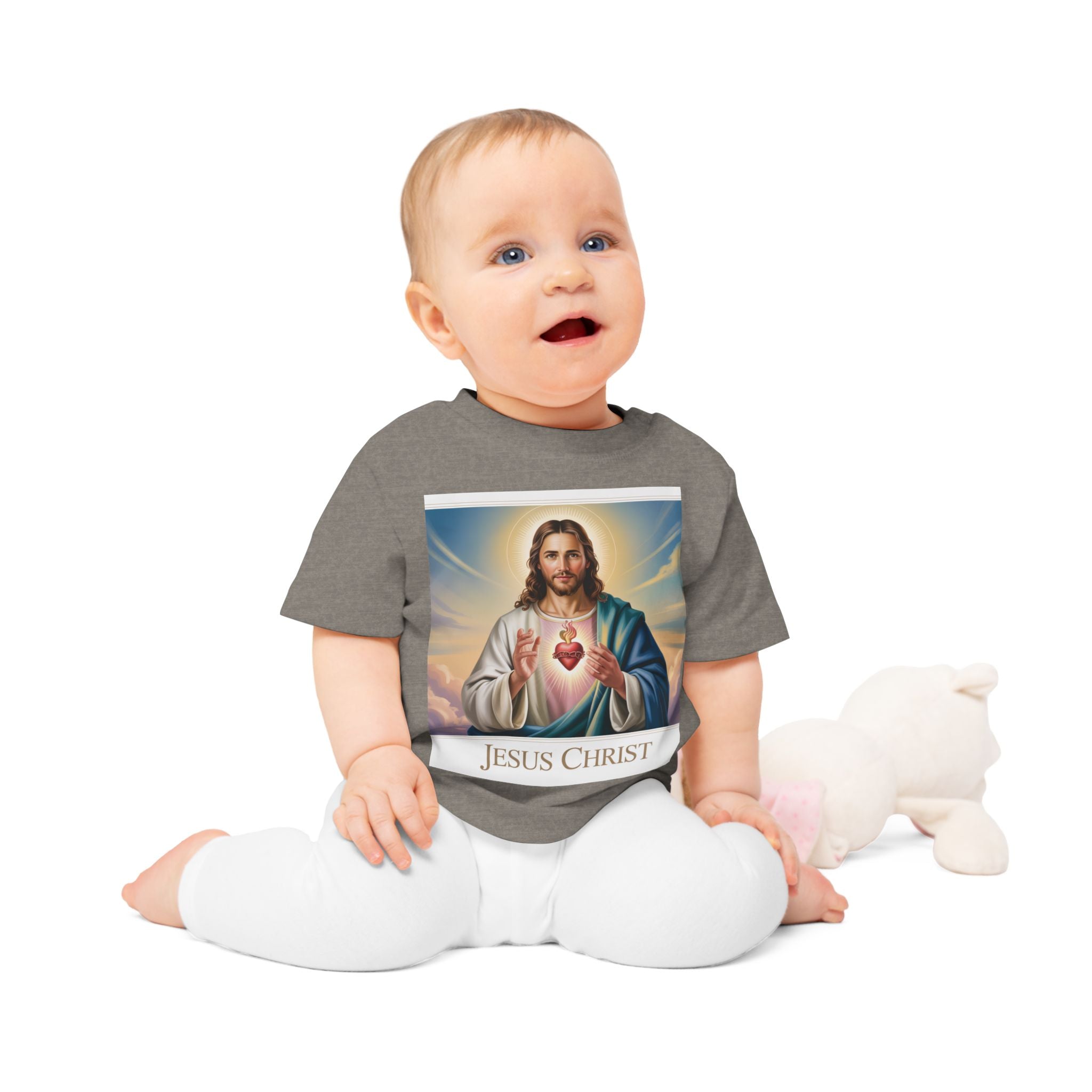 Jesus Christ Baby T-Shirt, Cute Christening Outfit, Infant Religious Apparel, Baby Shower Gift, First Communion Top