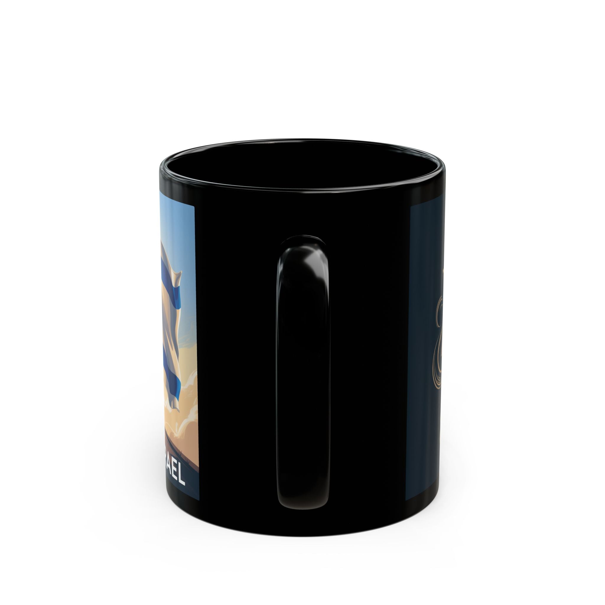 Patriotic Black Mug - I Stand with Israel Design, Custom Coffee Cup, Supportive Gift, Meaningful Drinkware, 11oz/15oz