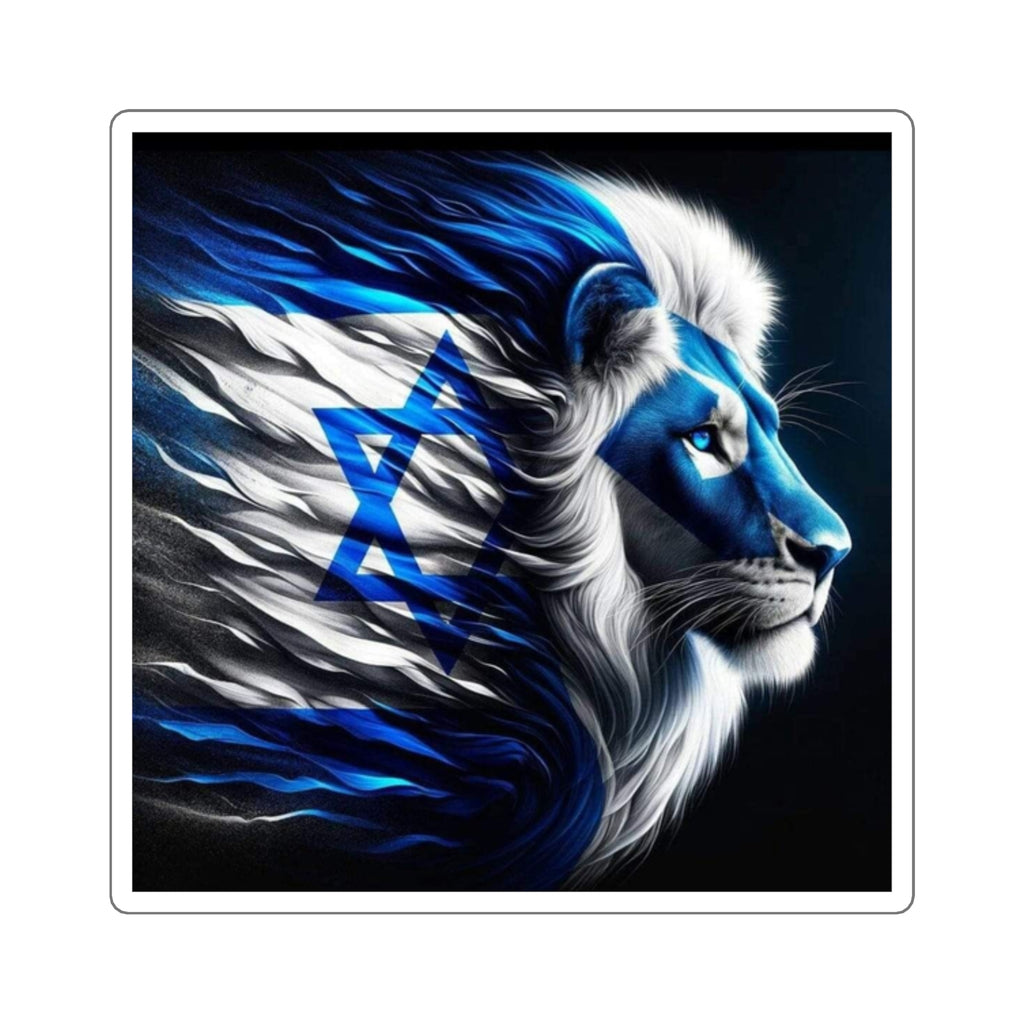 Vibrant Lion Stickers, Pride Stickers, Decor for Laptops, Israel-Themed Art, Dynamic Wall Decor, Gift for Animal Lovers
