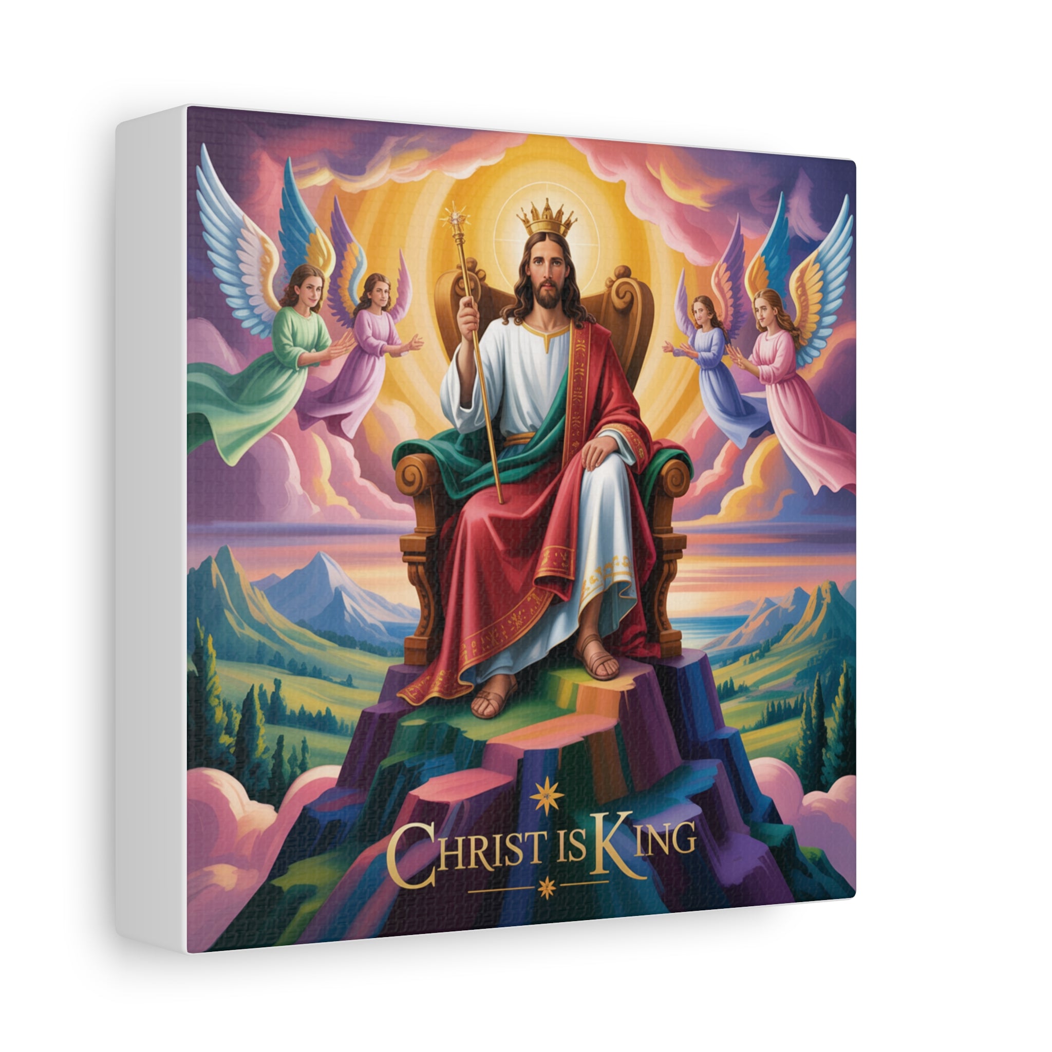 Christ is King Matte Canvas Wall Art, Religious Home Decor, Inspirational Artwork, Christian Gift, Uplifting Wall Decor