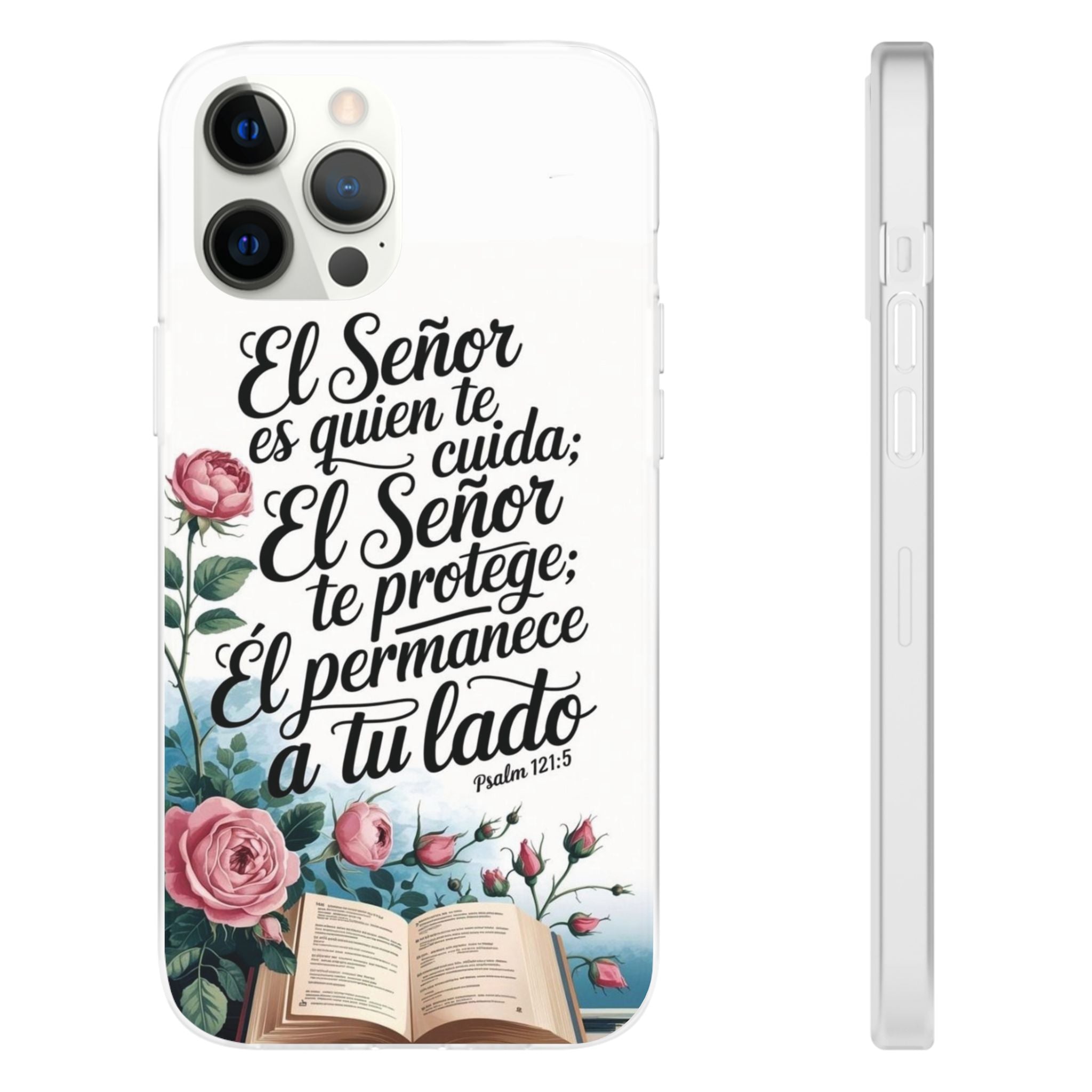Inspirational Phone Case with Psalm 121:5 Quote, Flexi Case for Protection, Bible Verse Case, Gift for Faith Lovers, Spiritual Décor