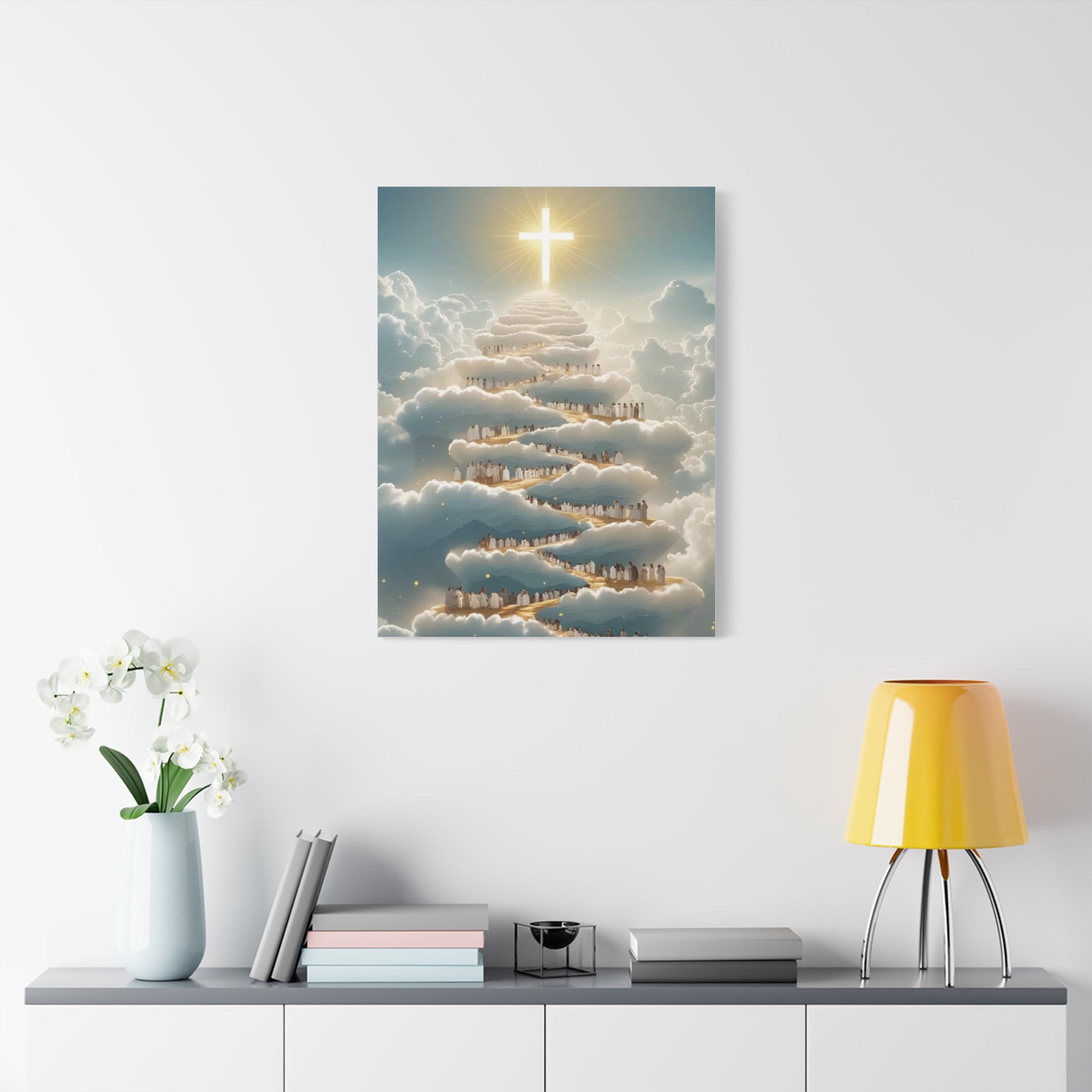 Heavenly Cloud Canvas Art, Spiritual Wall Decor, Christian Home Accent, Inspirational Gift, Faith-Inspired Artwork