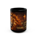 Lion of Judah Black Mug — "El León de la Tribu de Judá" Christian Coffee Cup