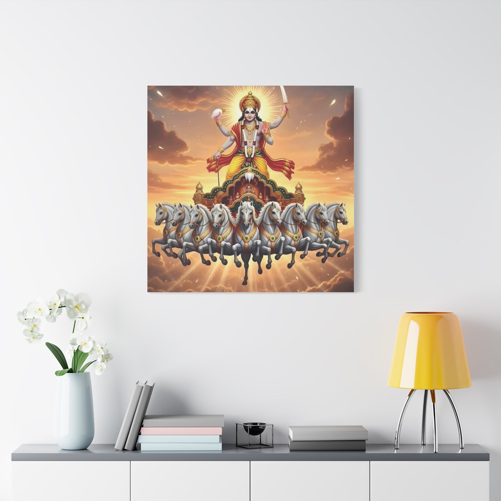 Khrisna Divine Canvas Wall Art, Home Decor, Spiritual Gift, Religious Artwork, Hindu Art