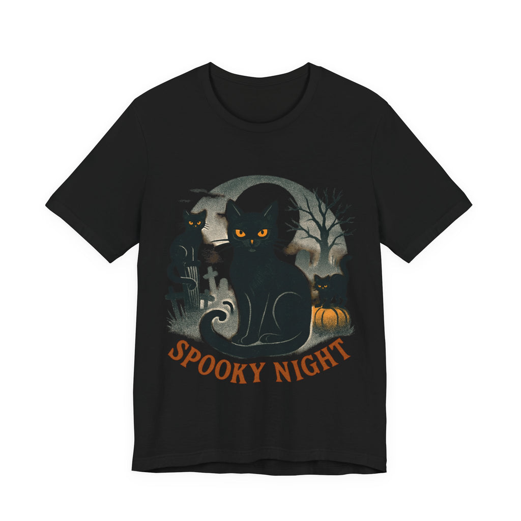 Halloween Black Cat Tee Unisex Jersey Short Sleeve Tee