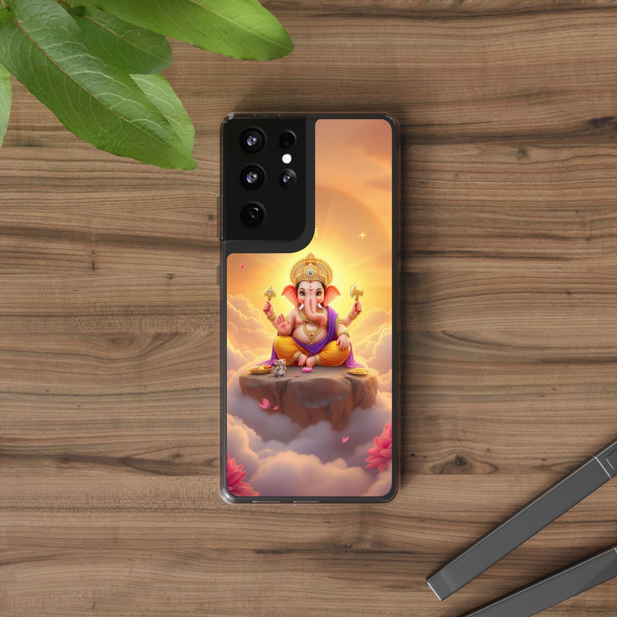 Ganesh Clear Phone Case, Spiritual iPhone Cover, Hindu God Phone Protector, Gift for Her, Boho Phone Accessories