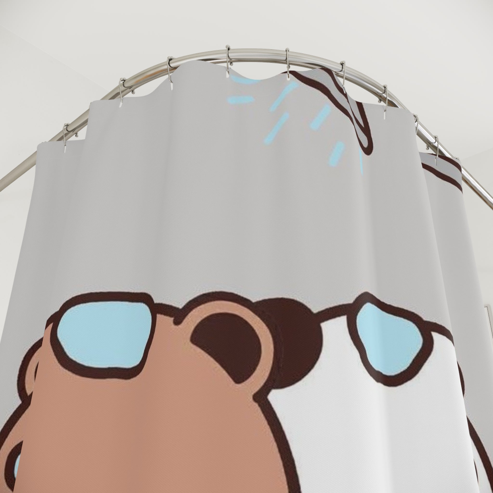 Cute Bear Bath Time Shower Curtain | Adorable Bathroom Decor | Animal Themed Gift | Kids Room, Nursery, Cute Bathroom Accessories