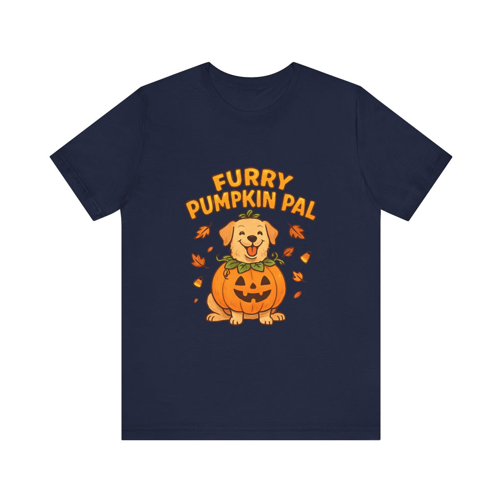 Furry Pumpkin Pal Dog Tee - Halloween Unisex Shirt