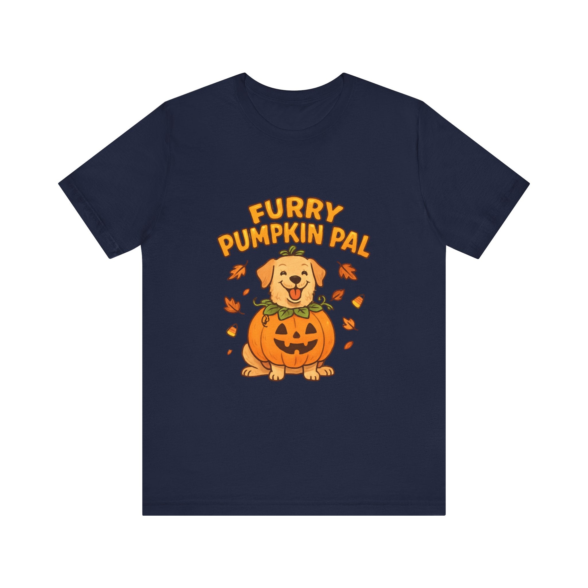 Furry Pumpkin Pal Dog Tee - Halloween Unisex Shirt