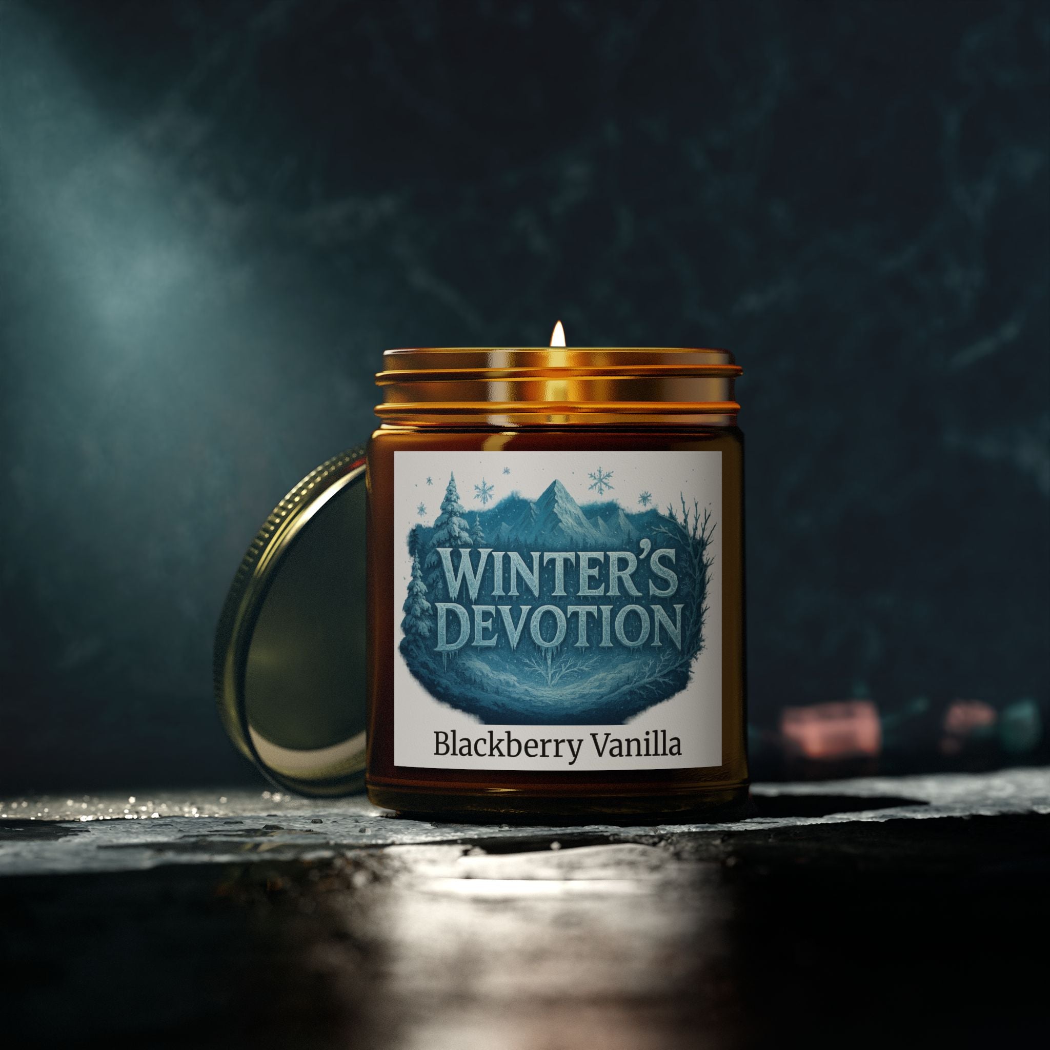 Winter's Devotion Scented Candles, Cozy Home Decor, Aromatherapy Gift, Blackberry Vanilla, Hand-poured Soy Candle