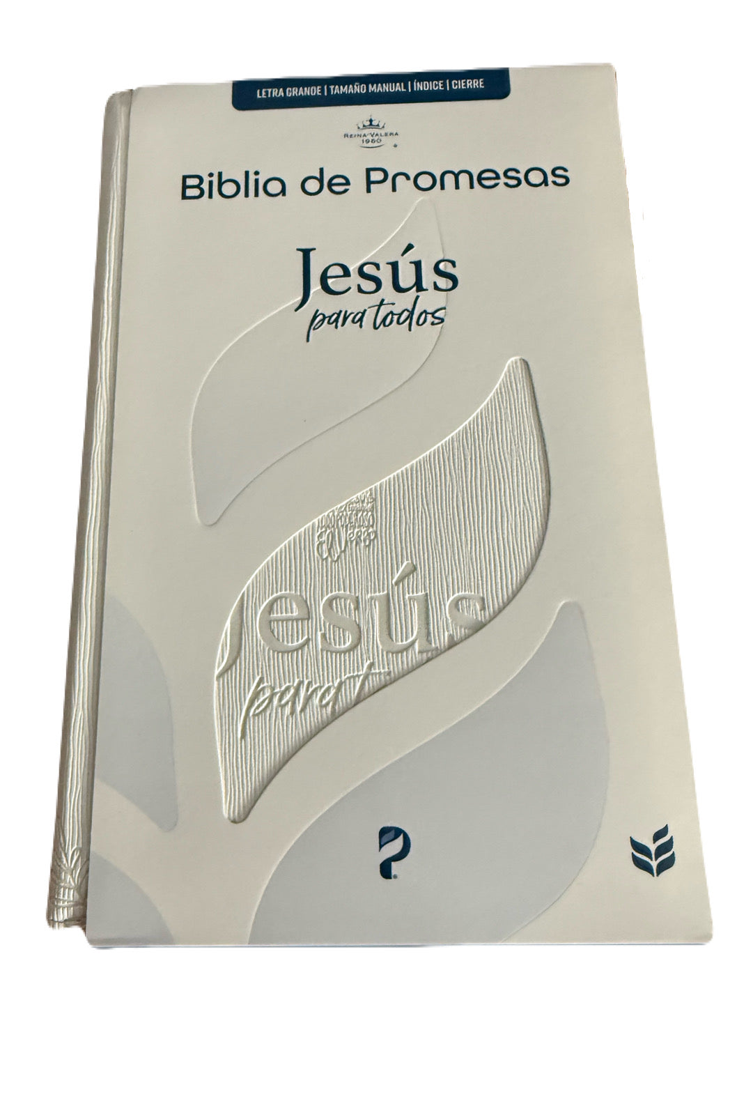 Biblia De Promesas Tamano Manual Letra Grande Blanco Con Indice/Cierre