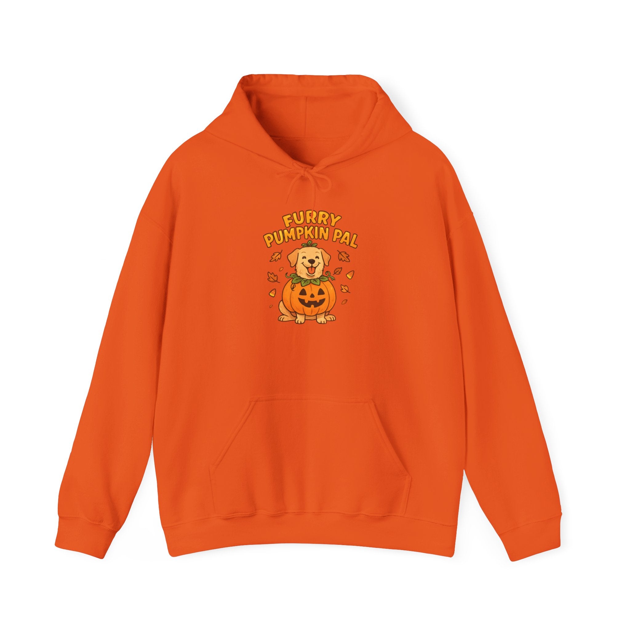 Furry Pumpkin Pal - Halloween Unisex Heavy Blend™ Hooded Sweatshirt