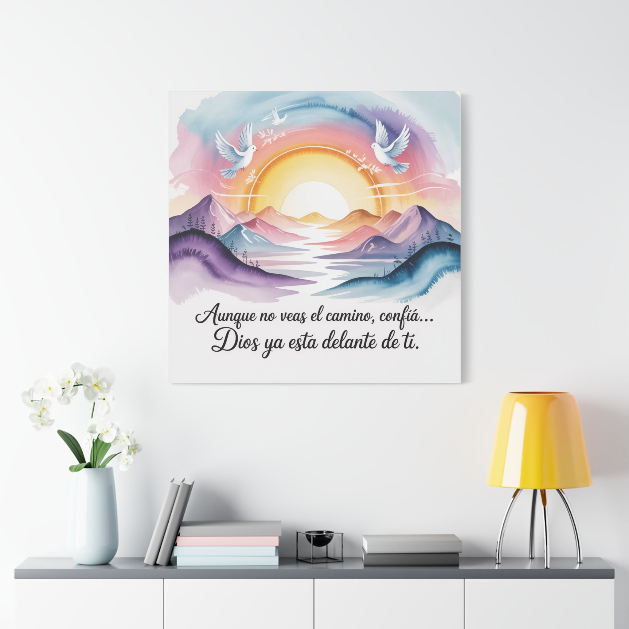Inspirational Canvas Wall Art, Faith Motivational Decor, Colorful Nature Print, Home Office Decoration, Meaningful Gift for Friends