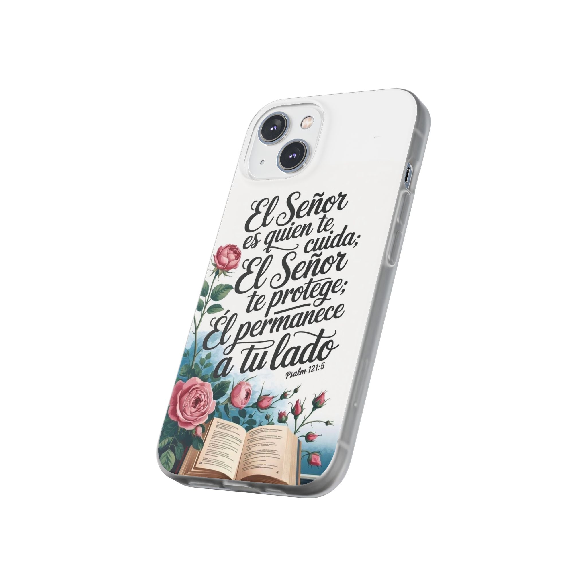 Inspirational Phone Case with Psalm 121:5 Quote, Flexi Case for Protection, Bible Verse Case, Gift for Faith Lovers, Spiritual Décor
