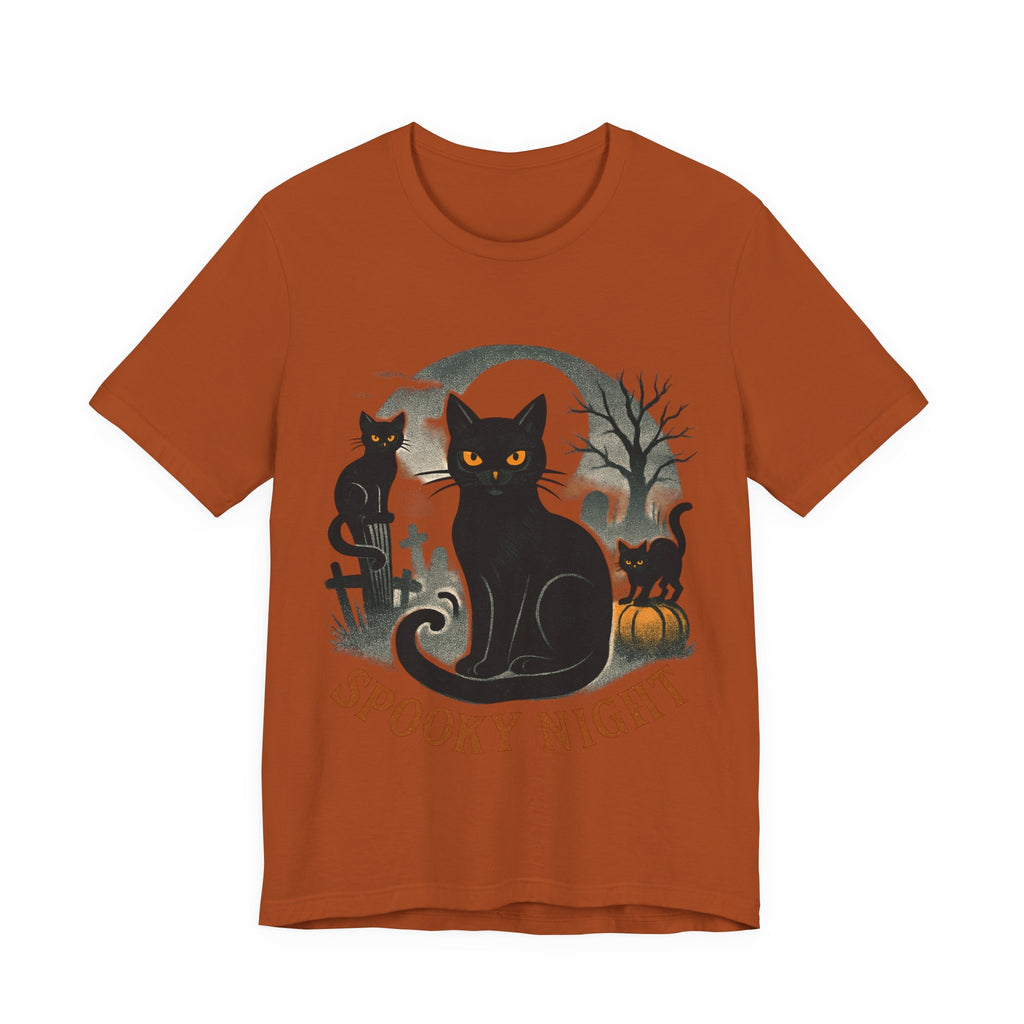 Halloween Black Cat Tee Unisex Jersey Short Sleeve Tee