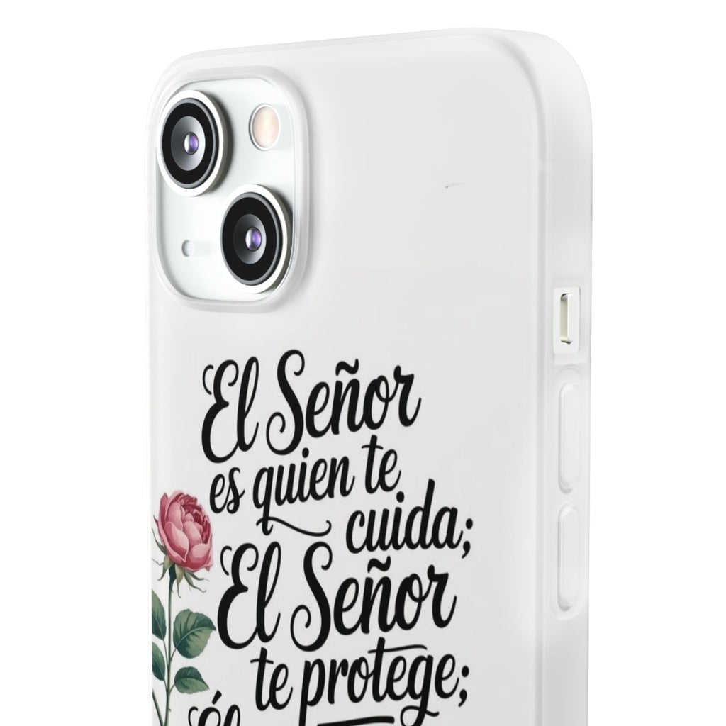 Inspirational Phone Case with Psalm 121:5 Quote, Flexi Case for Protection, Bible Verse Case, Gift for Faith Lovers, Spiritual Décor