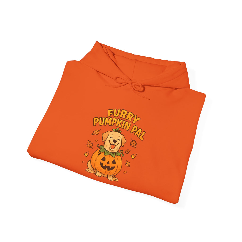 Furry Pumpkin Pal - Halloween Unisex Heavy Blend™ Hooded Sweatshirt
