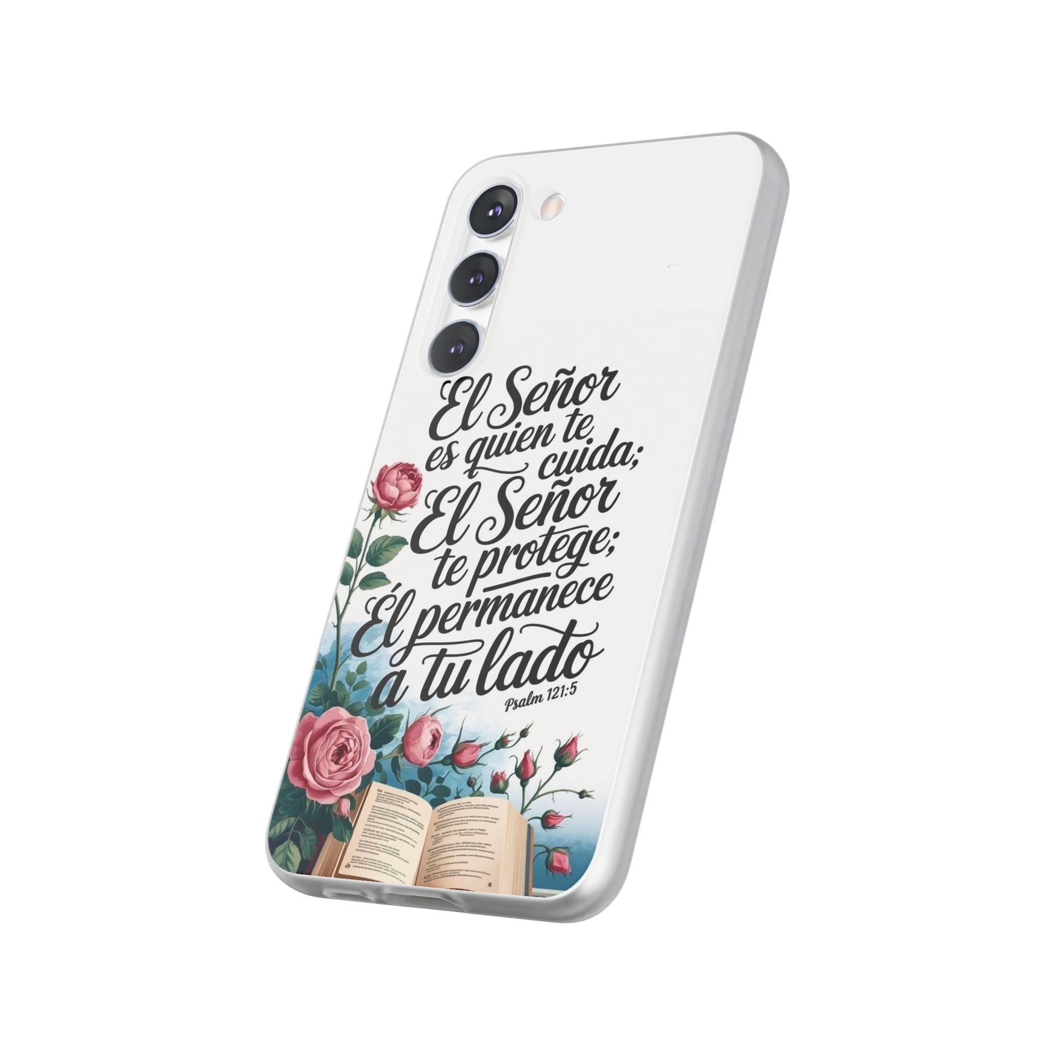Inspirational Phone Case with Psalm 121:5 Quote, Flexi Case for Protection, Bible Verse Case, Gift for Faith Lovers, Spiritual Décor