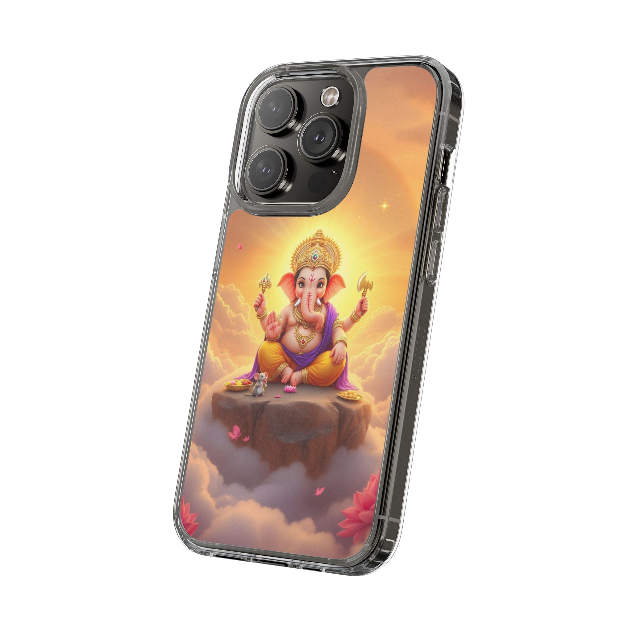 Ganesh Clear Phone Case, Spiritual iPhone Cover, Hindu God Phone Protector, Gift for Her, Boho Phone Accessories