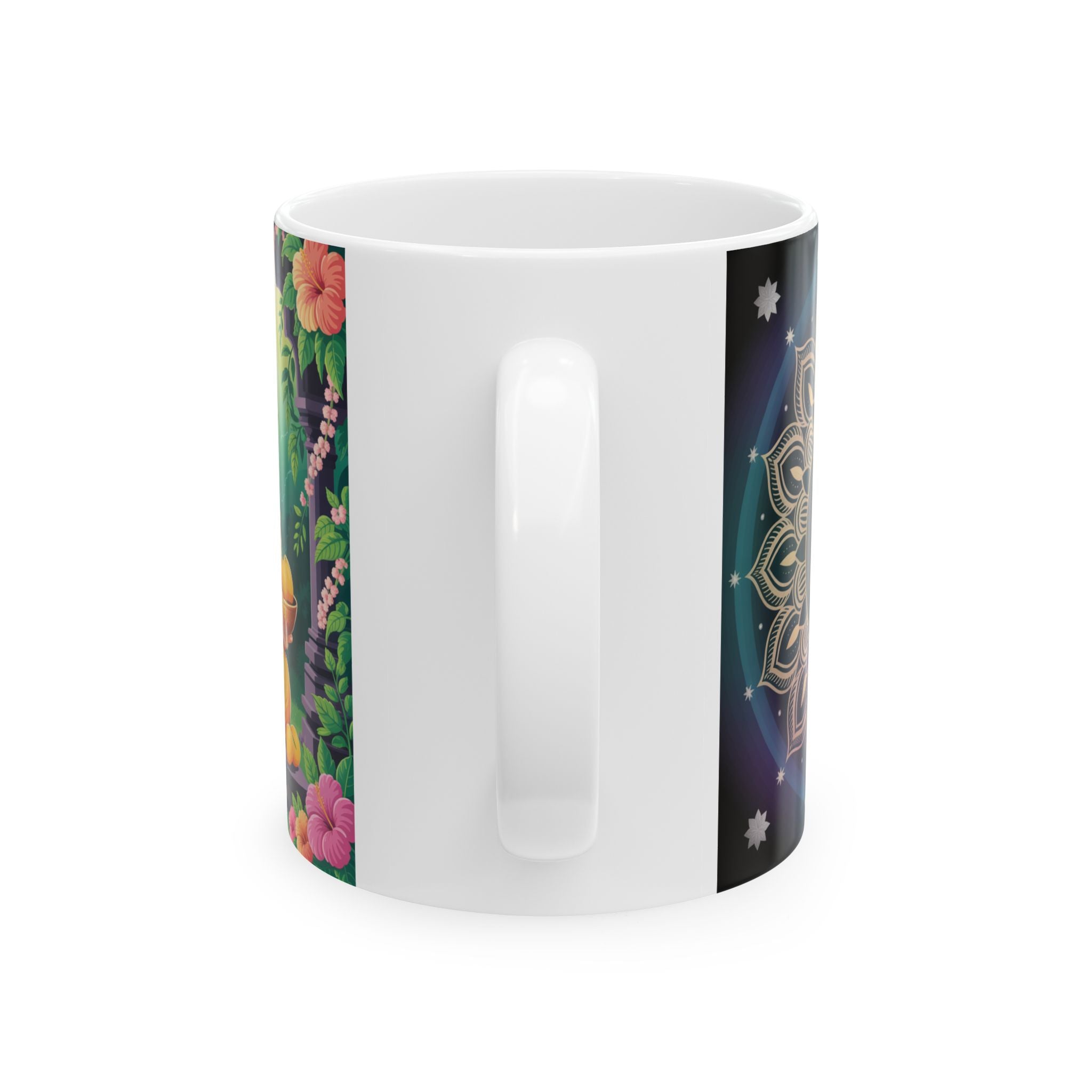 Spiritual Ganesh Ceramic Mug, Meditation Gift, Indian Art Mug, Home Decor, Tea Coffee Cup, Festival Gift Idea