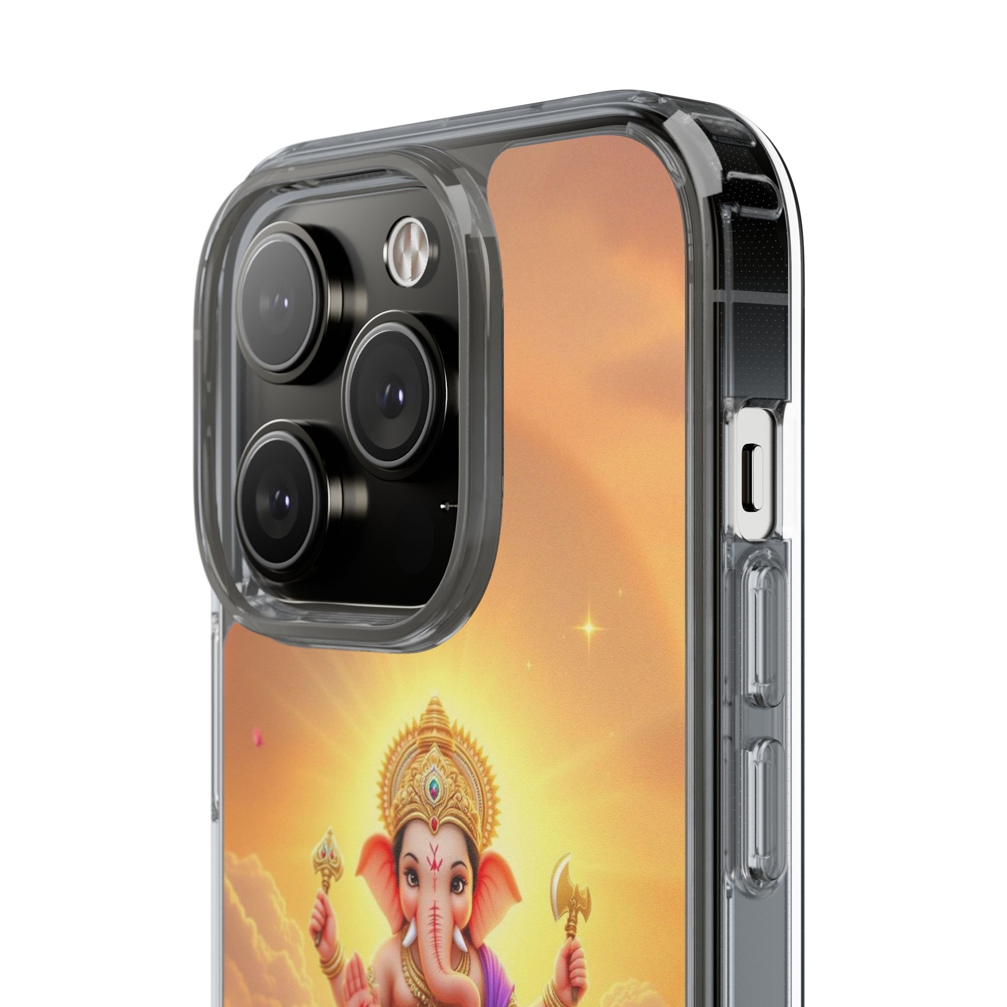Ganesh Clear Phone Case, Spiritual iPhone Cover, Hindu God Phone Protector, Gift for Her, Boho Phone Accessories