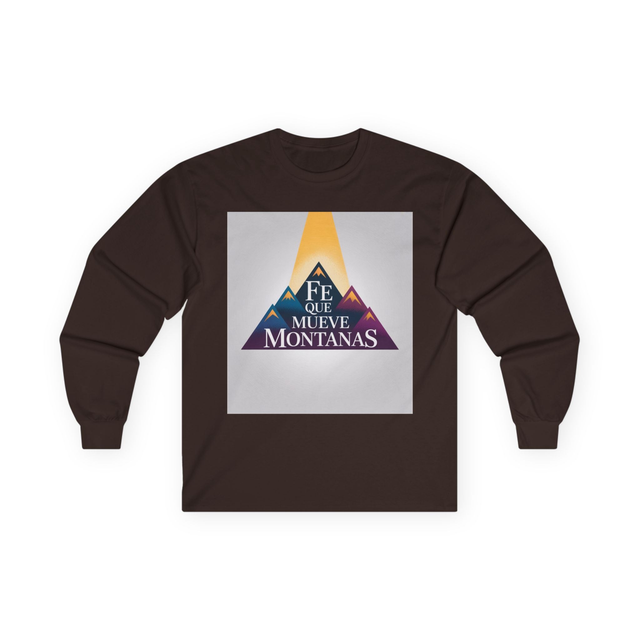 Inspirational Long Sleeve Tee, Faith Moves Mountains Shirt, Motivational Apparel, Unisex Cotton Top, Gift for Encouragement