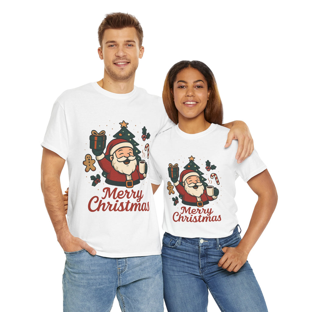 Christmas Santa Tee - "Merry Christmas" Holiday Graphic T-Shirt