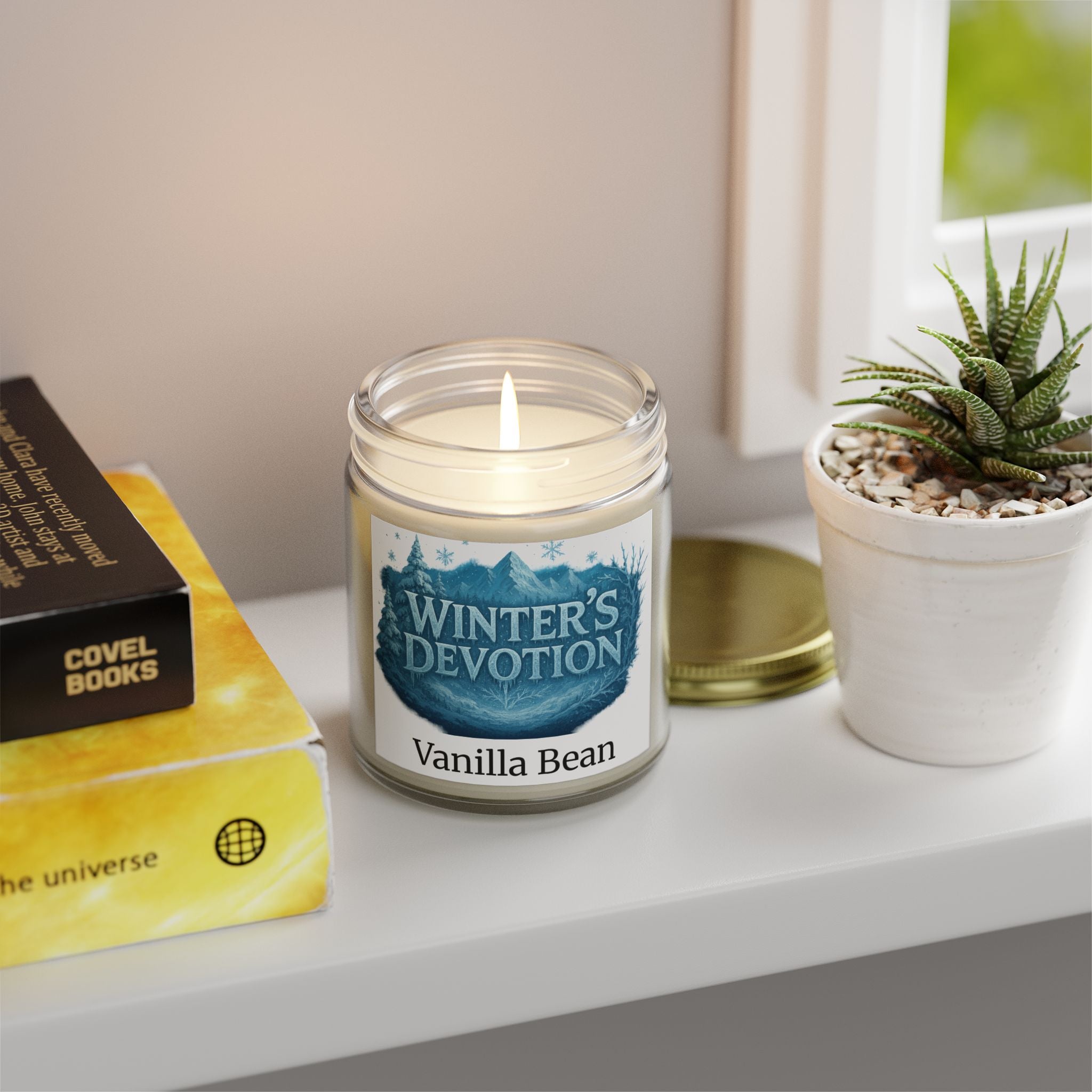 Warm Winter's Devotion Scented Candle - Coconut Apricot Wax, Cozy Home Fragrance, Gift for Holidays, Relaxation