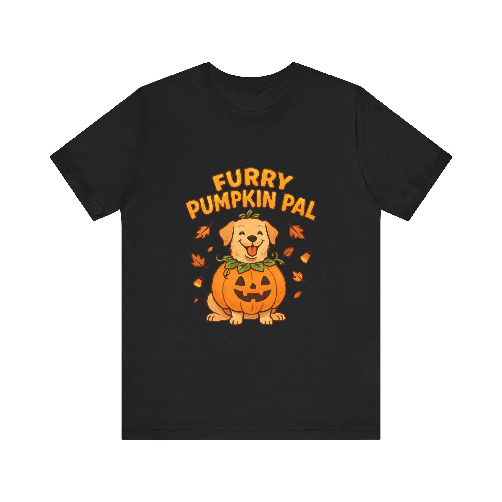 Furry Pumpkin Pal Dog Tee - Halloween Unisex Shirt