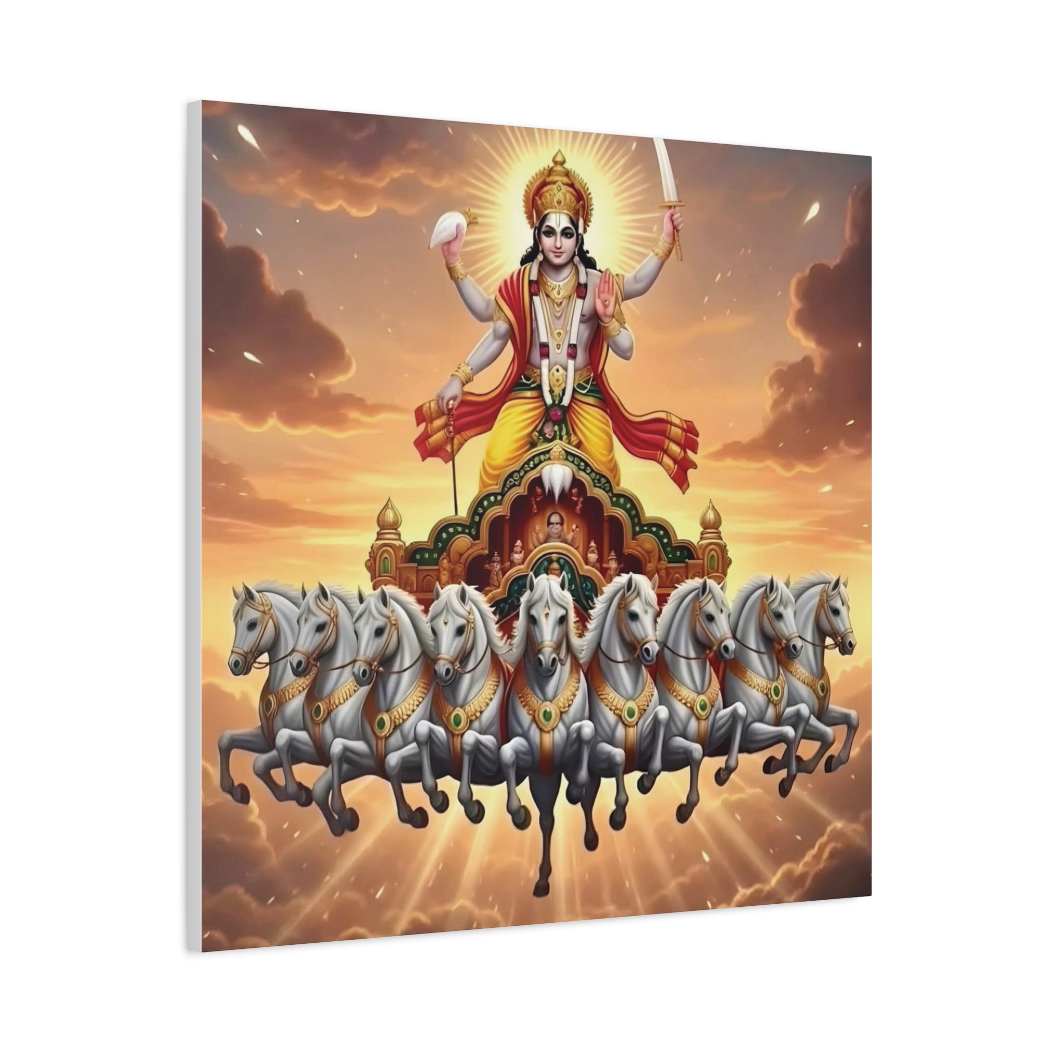 Khrisna Divine Canvas Wall Art, Home Decor, Spiritual Gift, Religious Artwork, Hindu Art