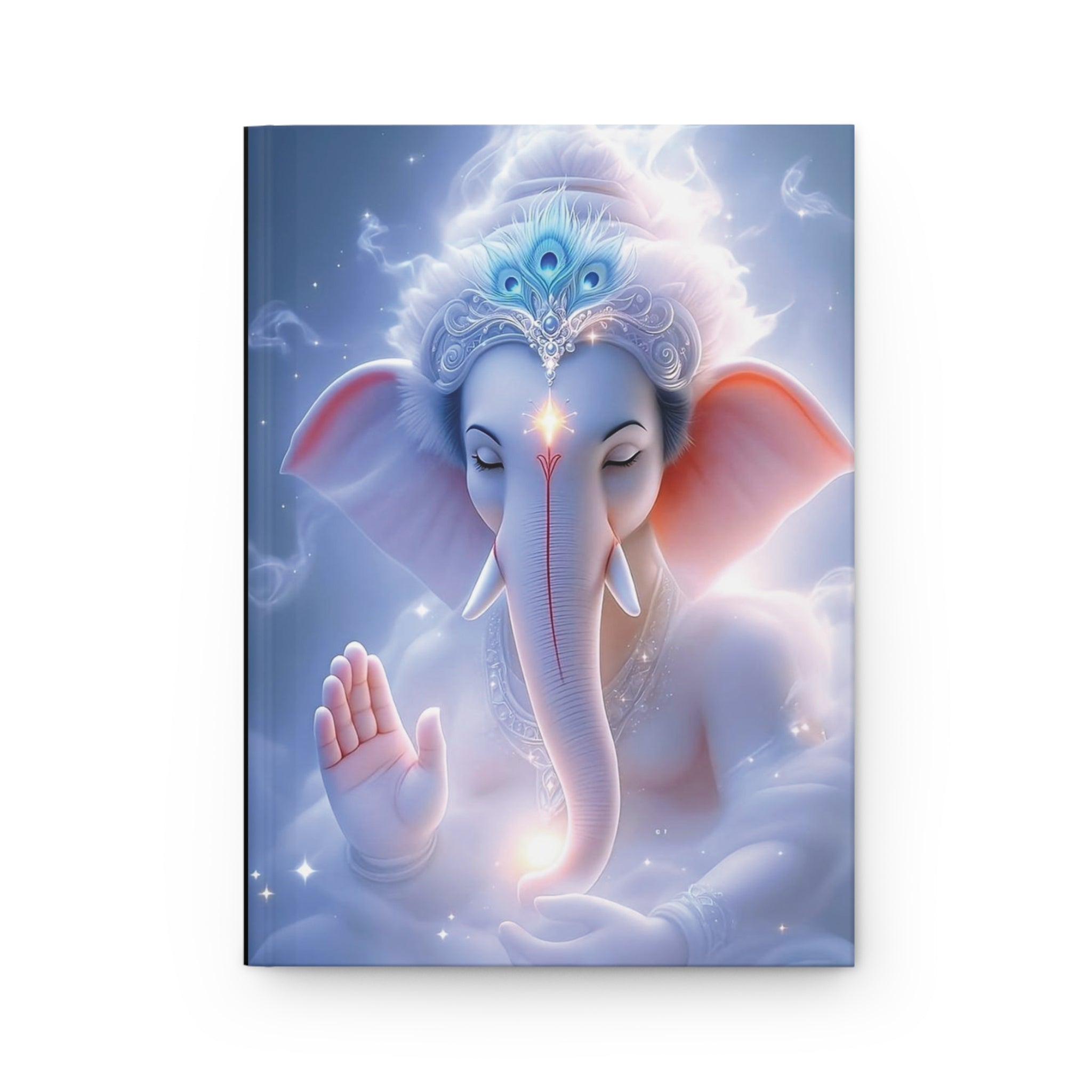 Spiritual Hardcover Journal with Ganesha Art, Meditation Notepad, Gift for Yoga Lovers, Hindu Home Decor, Inspirational Writing