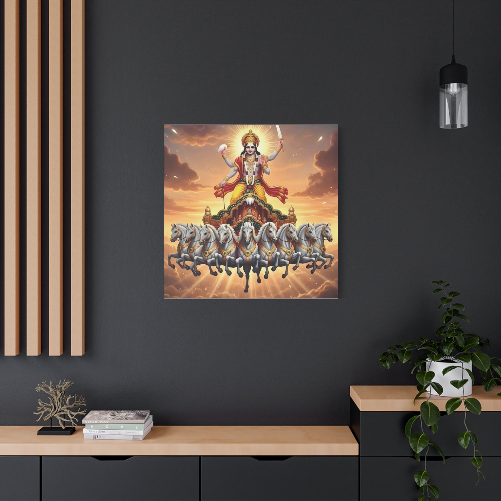 Khrisna Divine Canvas Wall Art, Home Decor, Spiritual Gift, Religious Artwork, Hindu Art