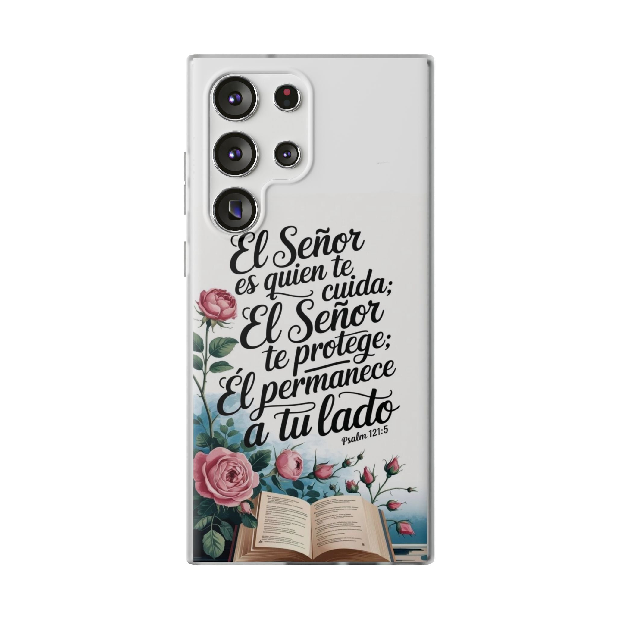 Inspirational Phone Case with Psalm 121:5 Quote, Flexi Case for Protection, Bible Verse Case, Gift for Faith Lovers, Spiritual Décor