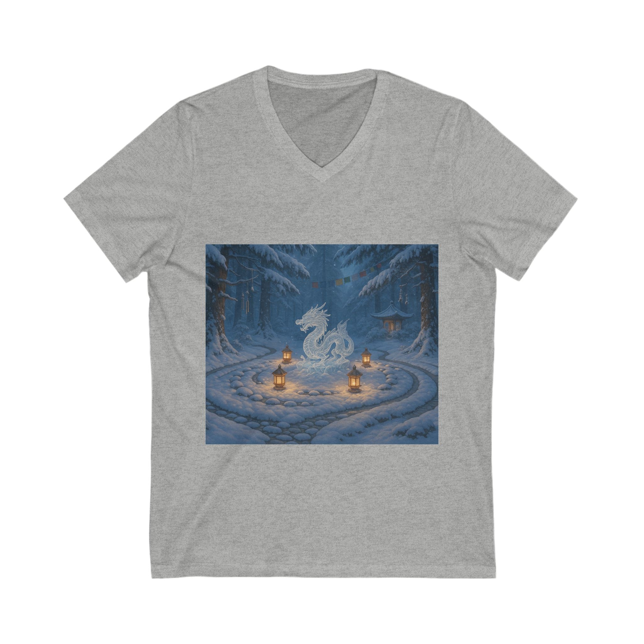 Mystical Dragon V-Neck Tee - Unisex Shirt for Fantasy Lovers, Cozy Gift for Him/Her, Perfect for Gaming/Merch, Unique Holiday Wear