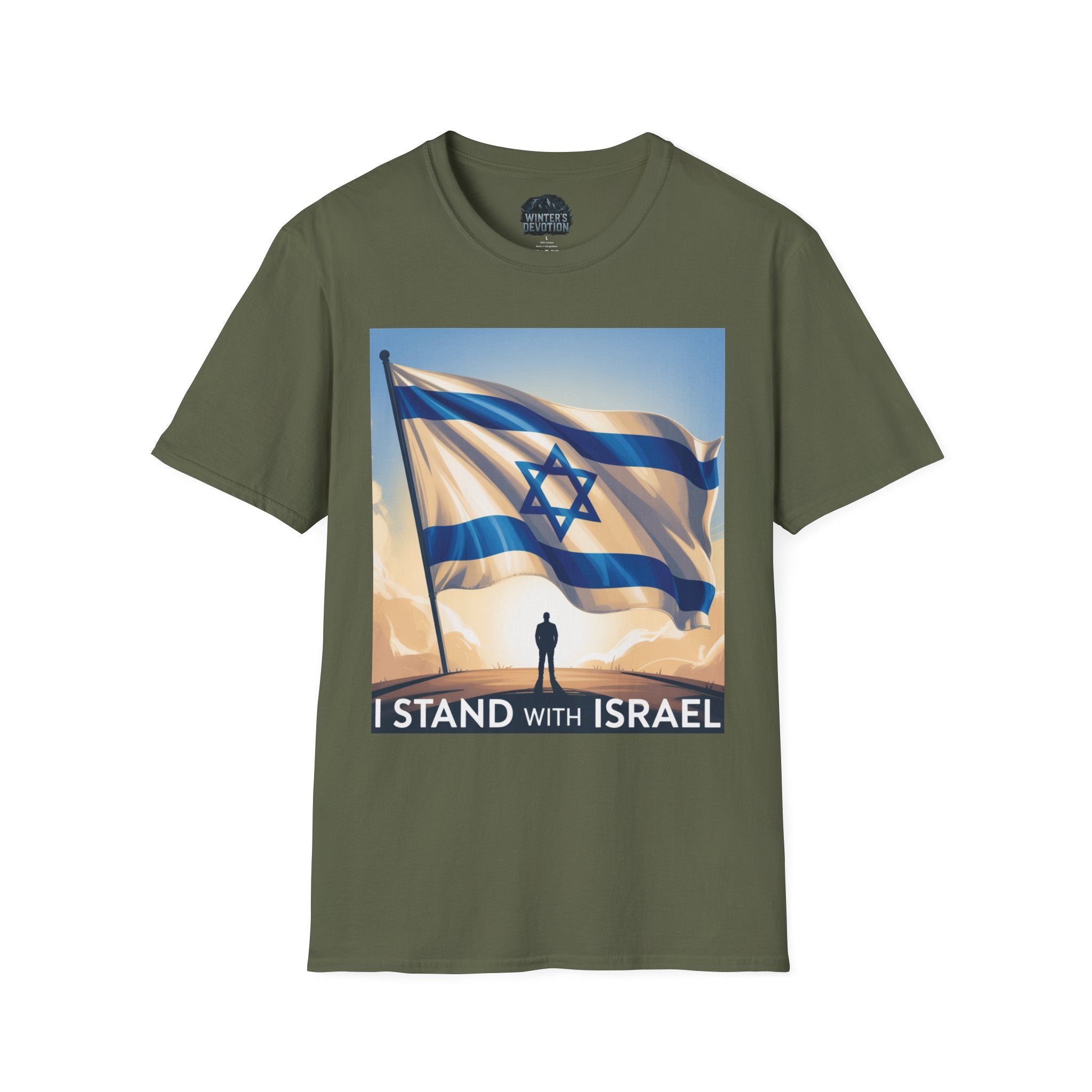 I Stand with Israel Unisex Softstyle T-Shirt, Patriotic Tee, Support Shirt, Gift for Activists, Israel Pride Apparel