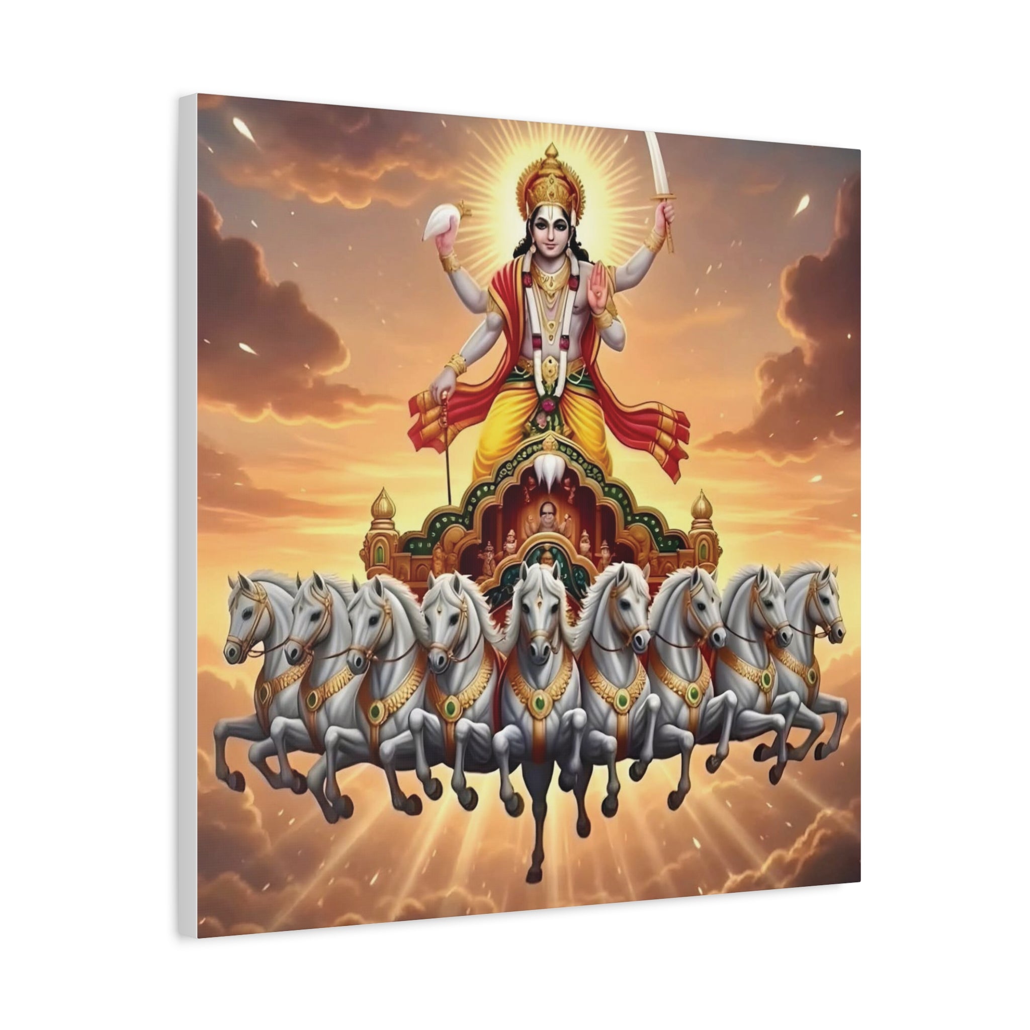 Khrisna Divine Canvas Wall Art, Home Decor, Spiritual Gift, Religious Artwork, Hindu Art