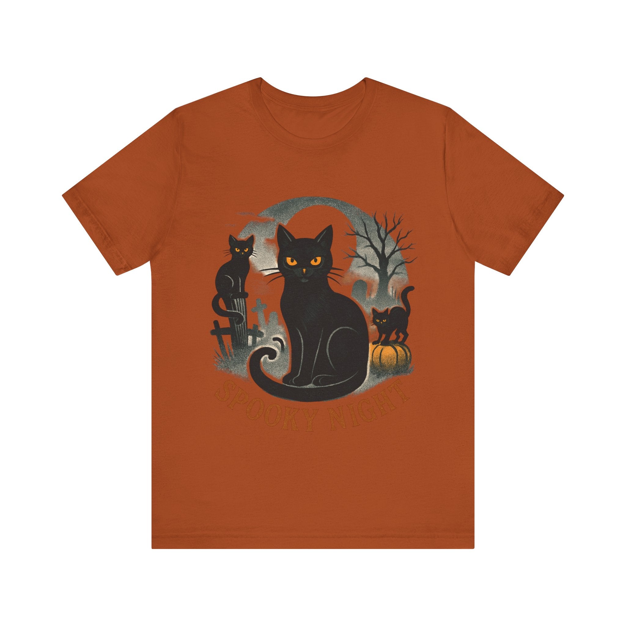 Halloween Black Cat Tee Unisex Jersey Short Sleeve Tee