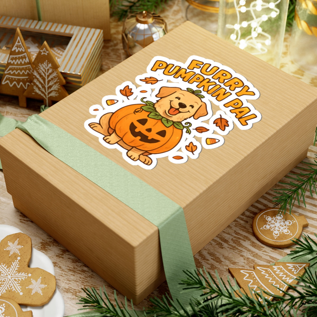 Furry Pumpkin Pal -Halloween Cut Stickers