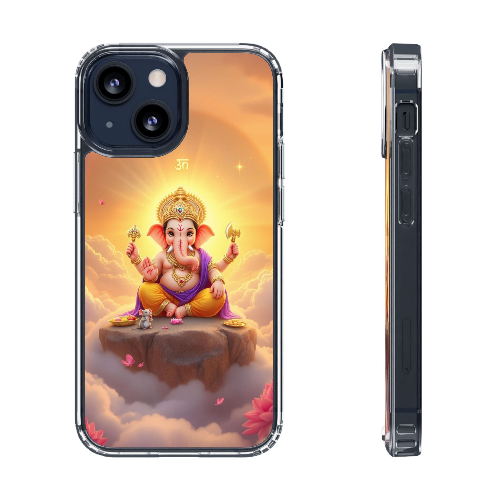 Ganesh Clear Phone Case, Spiritual iPhone Cover, Hindu God Phone Protector, Gift for Her, Boho Phone Accessories